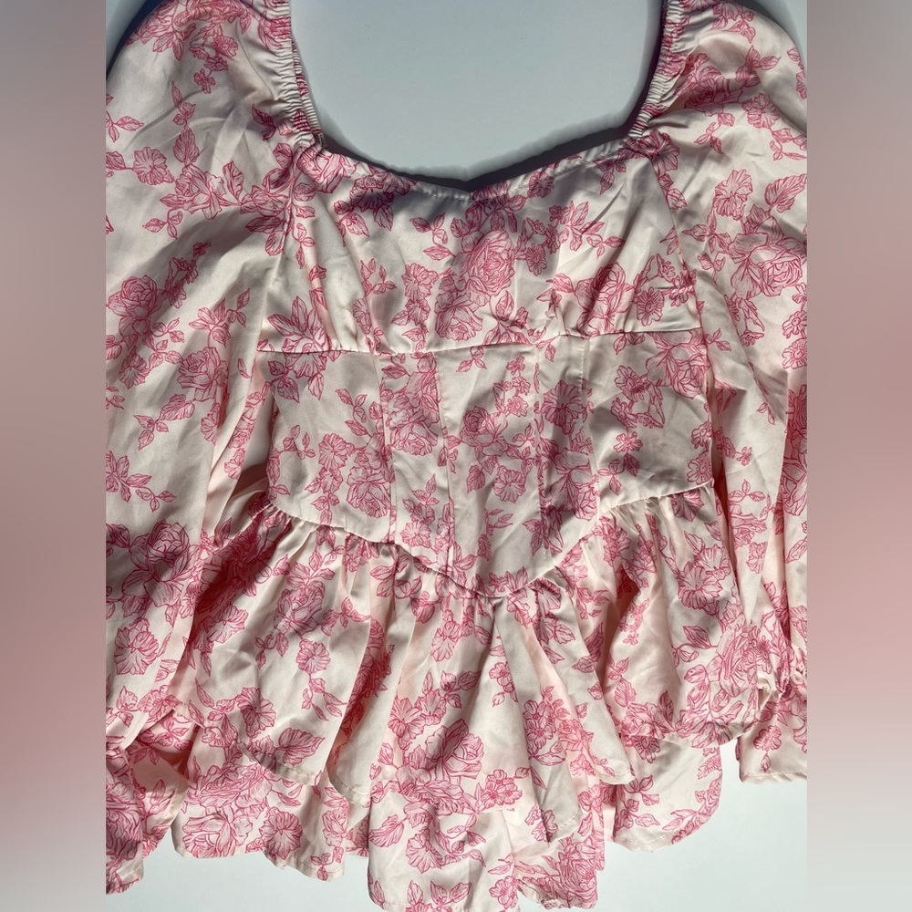 Pink Floral Ruffle Dress - Picture 4 of 5